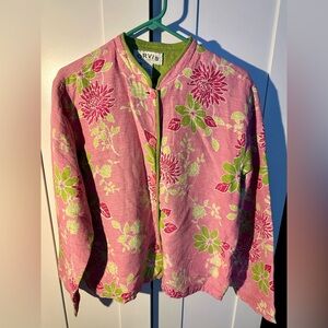 Orvis Reversable Quilted Floral Jacket Y2K Cottagecore Granny Chic Size XL